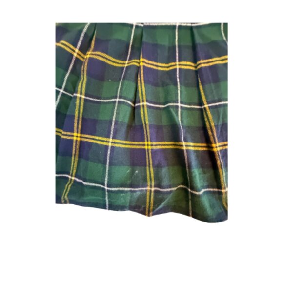 **USED Green and Blue Plaid ANTHROPOLOGIE Mini Skirt Size XS (BB0828) - Picture 2 of 3